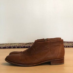 Cognac Leather Booties